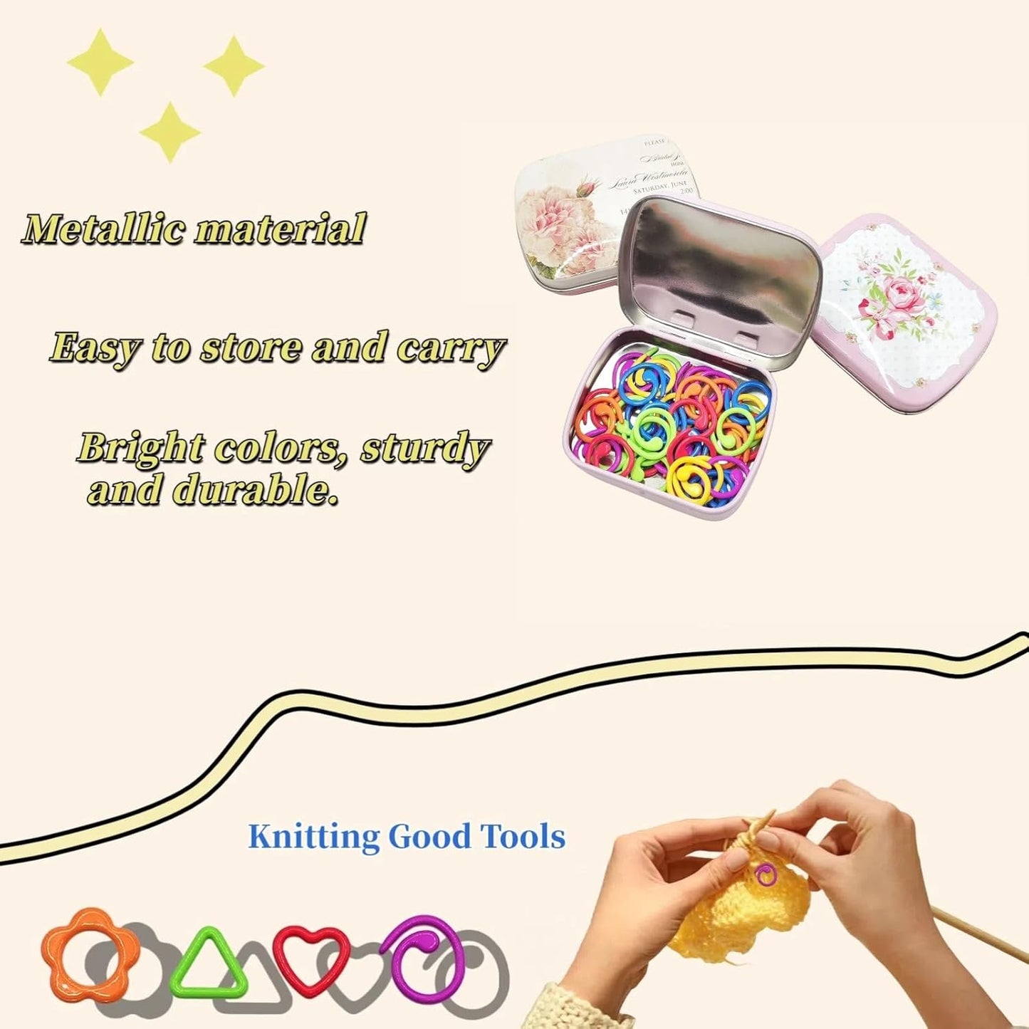 Metal Stitch Markers,Colorful Crochet Stitch Markers,Knitting Stitch Markers with Storage Case,Crochet Gift for Knitting Weaving Lovers (Spiral)