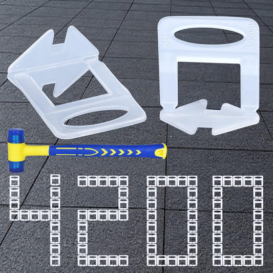 Tile Leveling System Clips Spacers Tile Leveler Clips DIY Tile Leveler Spacers 4200 Pcs 1/16" (1.5mm) for Professional Ceramic Tile and Stone Installation (4200 1/16")