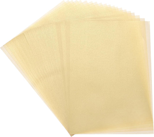 MECCANIXITY Colored Vellum Paper, 50 Sheet Orange Yellow Transparency 11.7 x 8.2 Printable Vellum Paper, Translucent Vellum Sheets for Printing Wedding Invitations, Ink Jet Laser Printer