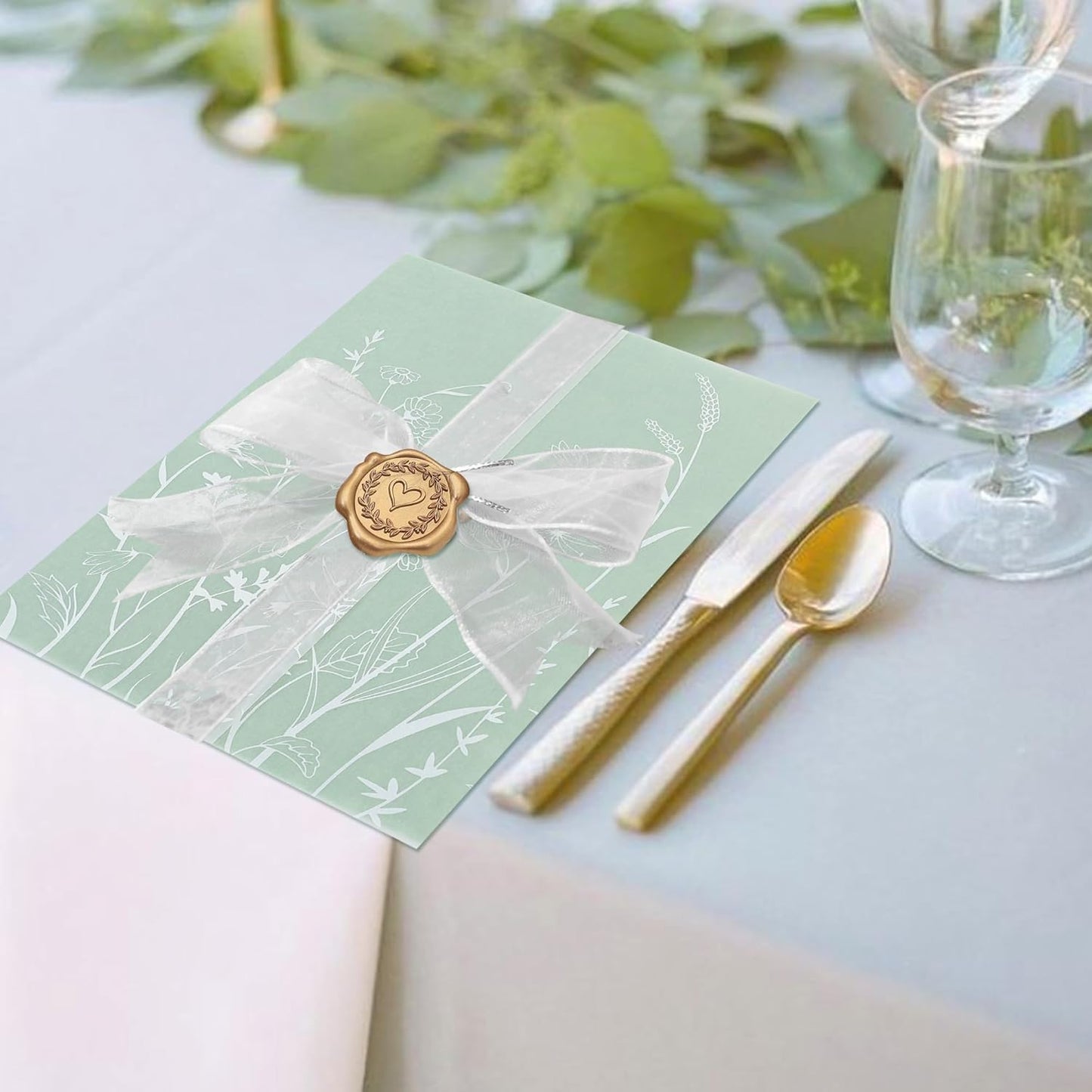 SWANGSA 100 Pack Vellum Jackets for 5x7 Invitations, Elegant White Wildflower Vellum Paper, 115GSM Translucent Invitation Sleeve Wraps for Wedding Bridal Baby Shower Birthday Envelopes