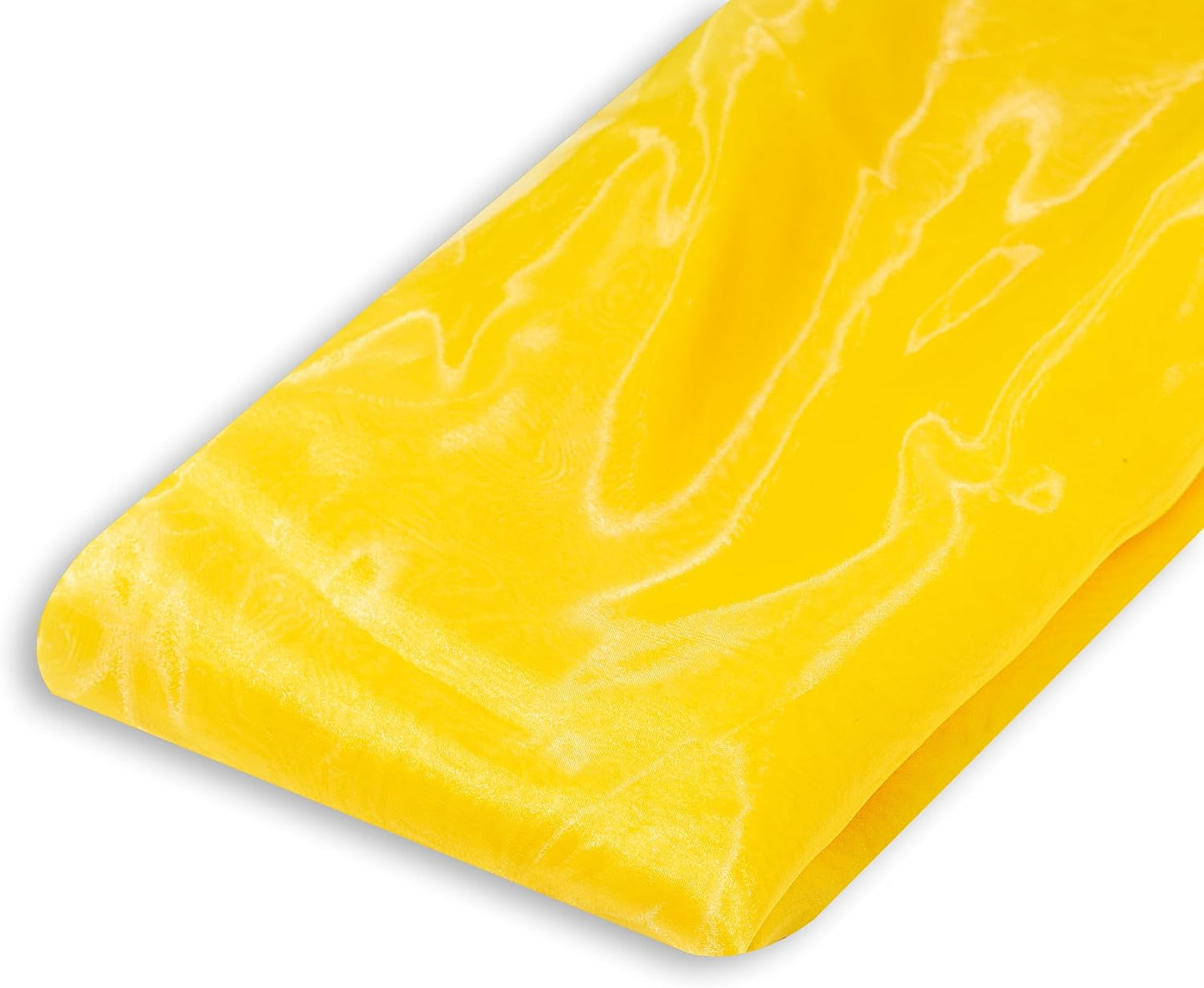 Fynite Sheer Organza Fabric | 5 Yards Long | 44" Wide | Bridal Solid Sheer Organza Bolt for Wedding Dress Fashion Craft Decorations - Silky Shiny - Yellow