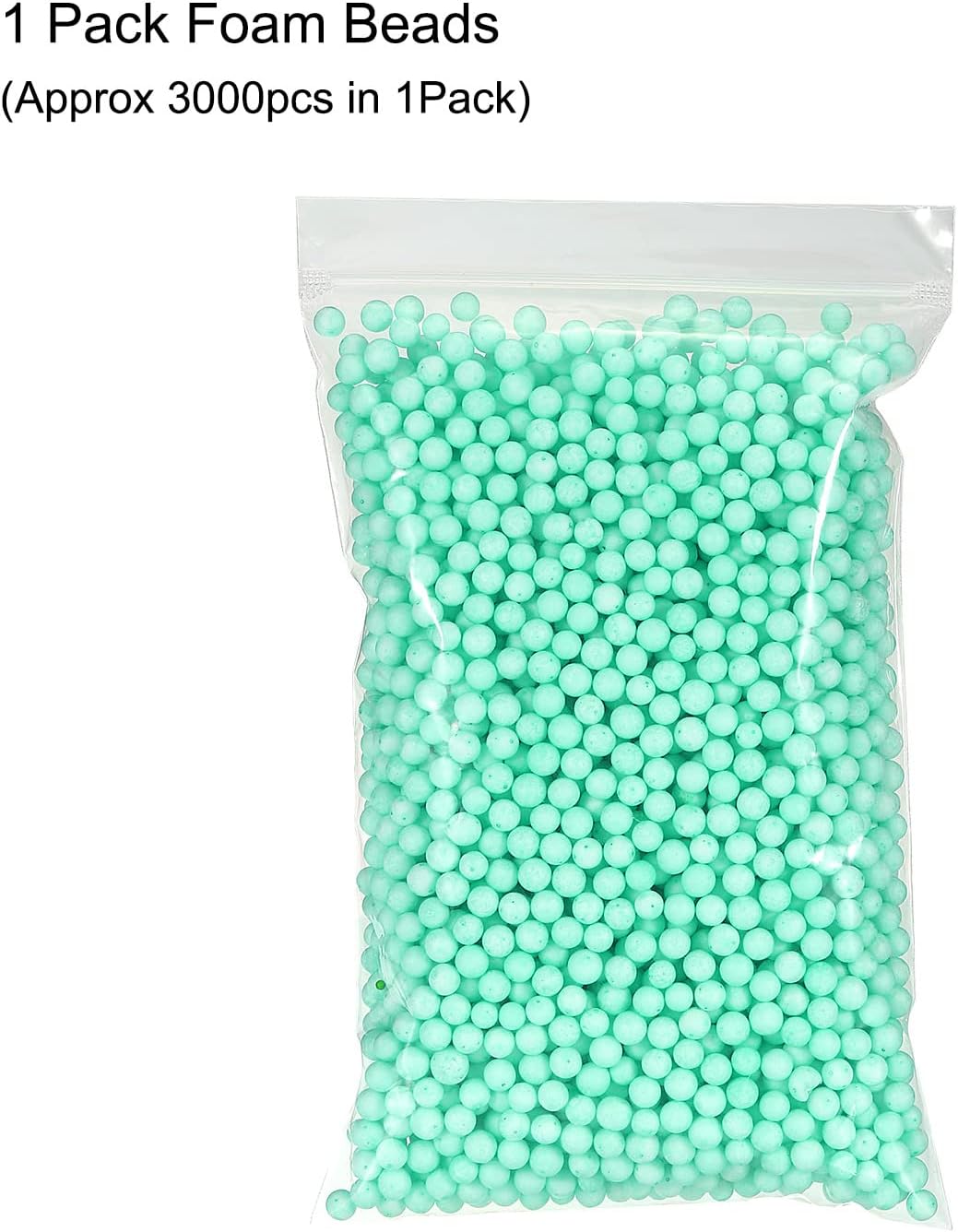 MECCANIXITY Foam Beads Foam Balls 7-9mm for Wedding and Party Decorations, Tiny Packing Balls, Arts DIY Crafts Supplies (Green,1 Pack Approx 3000pcs)