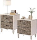 HOMPUS White Nightstands Set 2, Vintage Nightstands by HOMPUS