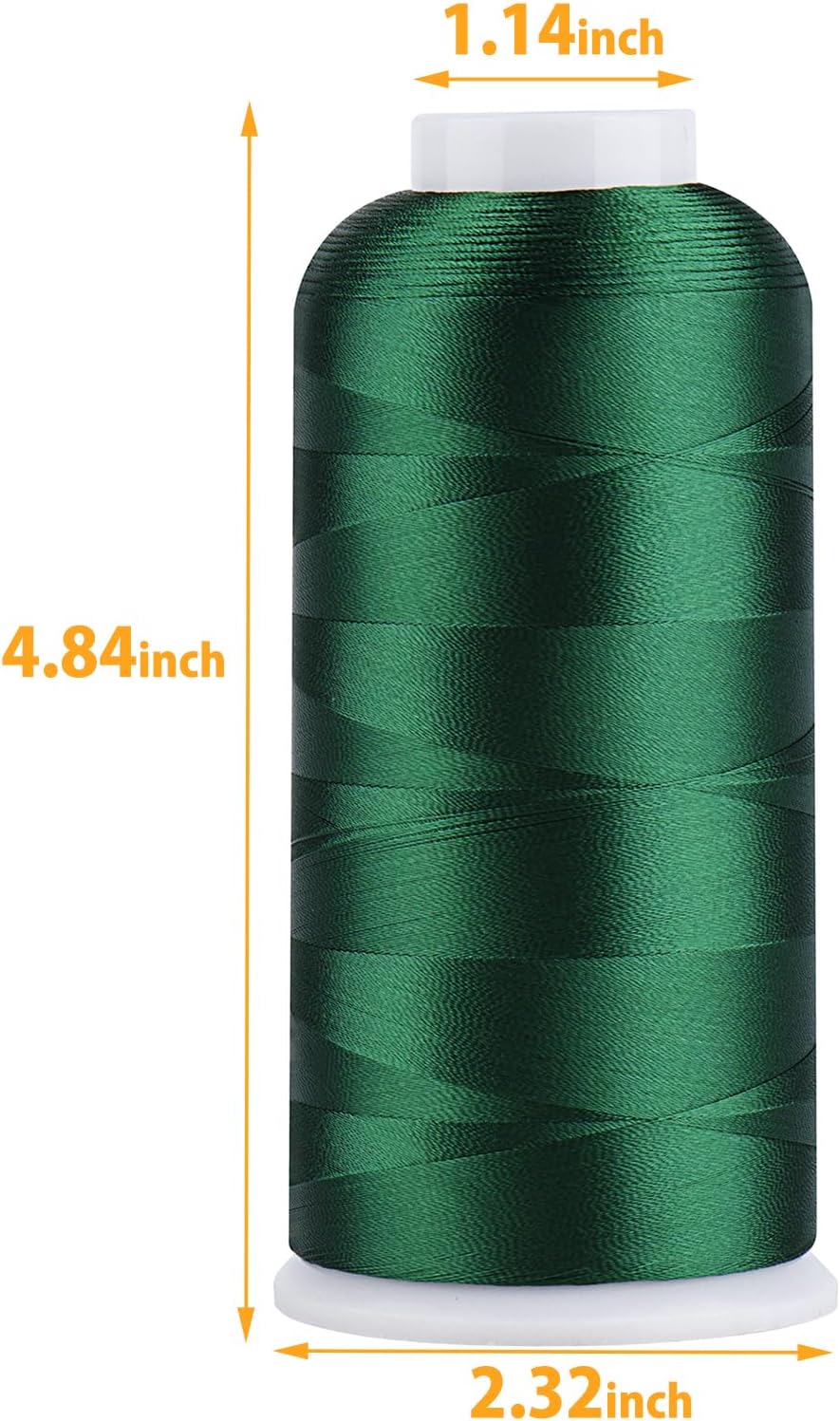 Simthread Rayon Embroidery Thread 5500 Yards, 40wt 100% Rayon Viscose for Commercial and Domestic Machines - Green 1103