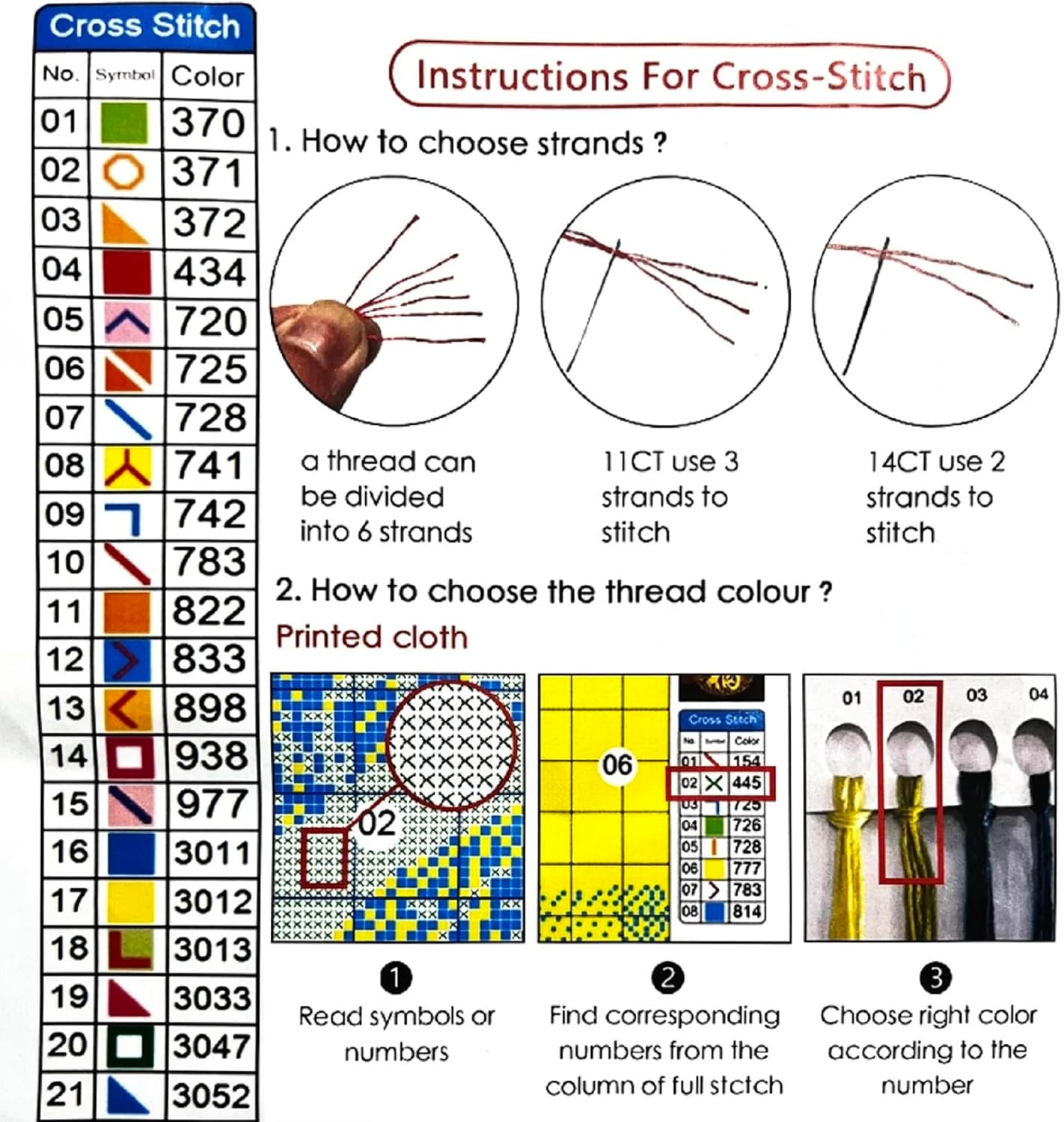 Joyhoor Stamped Cross Stitch Kits for Beginners, Needlepoint Kits for Adults, 11CT Counted Embroidery Kits-Magic Dragon 18x18 inchs