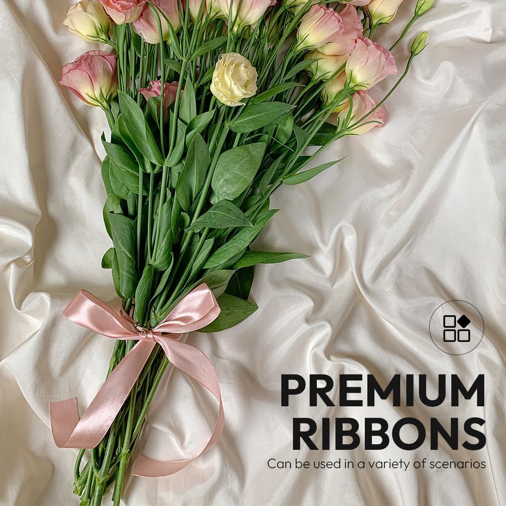 1" x 100 Yards Satin Ribbon - Dark Gold Silk Ribbon with Spool - Ideal for Gift Wrapping, Floral Bouquets, Crafts, Wedding Party Decorations, Christmas and Sewing Projects