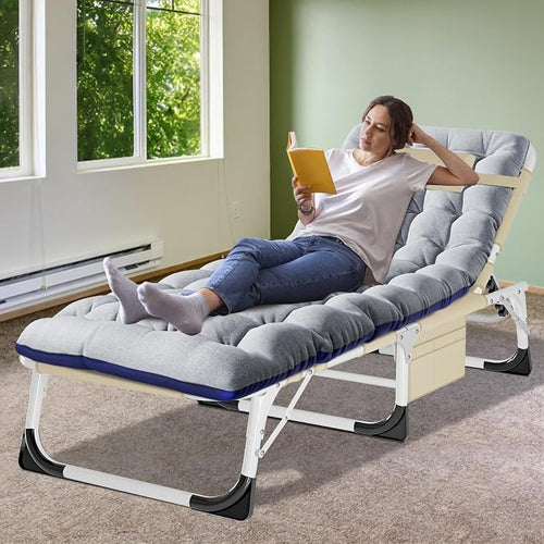 ABORON Heavy Duty Tanning Chair, Outdoor 5-Position Folding Chaise Lounge Chair - Image 2