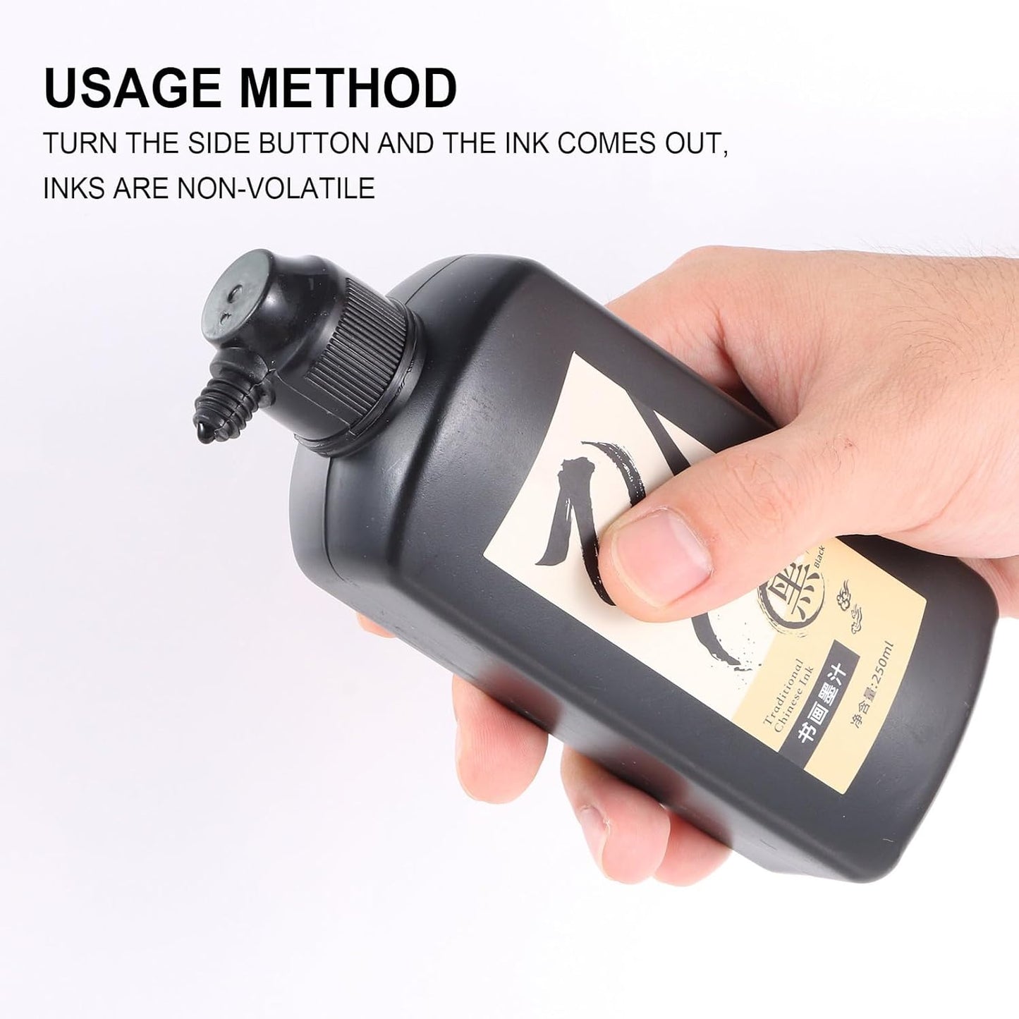 120 ML/4 OZ Calligraphy Ink - Versatile Elegance Chinese Brush Ink for Beginner Practice Traditional Art Works and Japanese Brush Black Ink