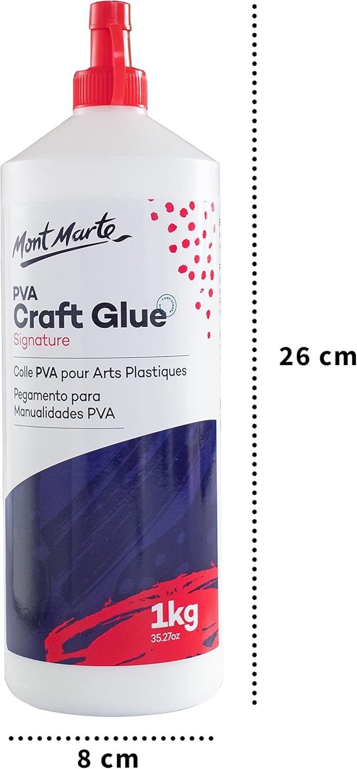 Mont Marte PVA Glue Craft Glue, Fine Tip 1L
