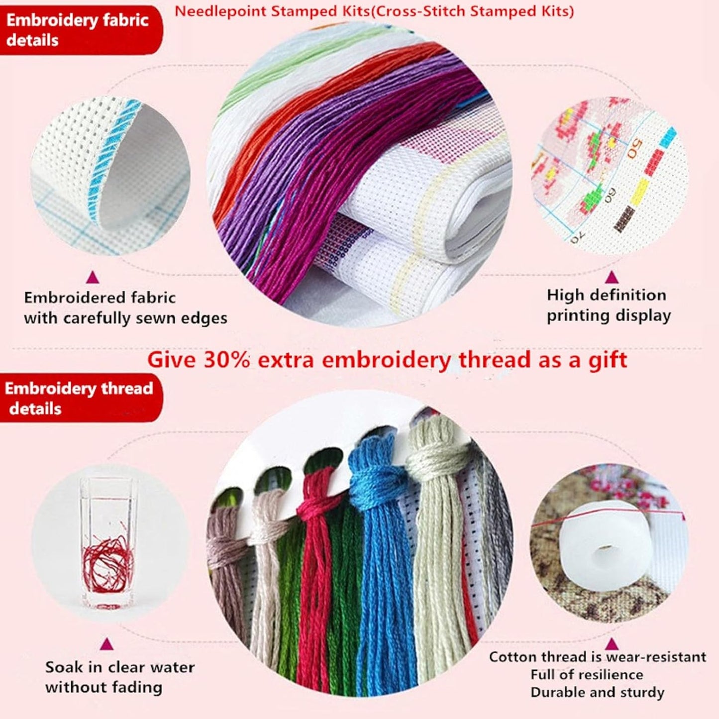 Fanxvivy Stamped Cross Stitch Kits for Adults Beginners Pillow Needlepoint Kit with Embroidery Pattern Needlework Kit Prestamped Stitches Kit 11CT Cross Stitching-Van Gogh Starry Cat 18x18 inch