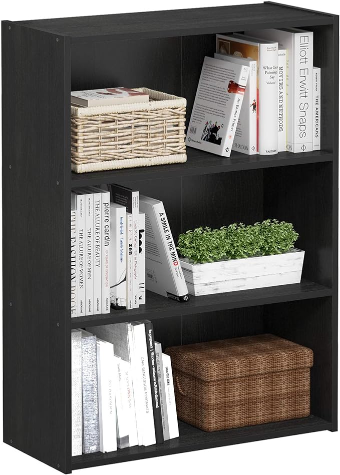 Furinno PASIR Book Shelf, 3-Tier Bookshelf, Storage Shelves Bookcase, 9.7 x by Furinno-FitsYourSpaceFitsYourBudget