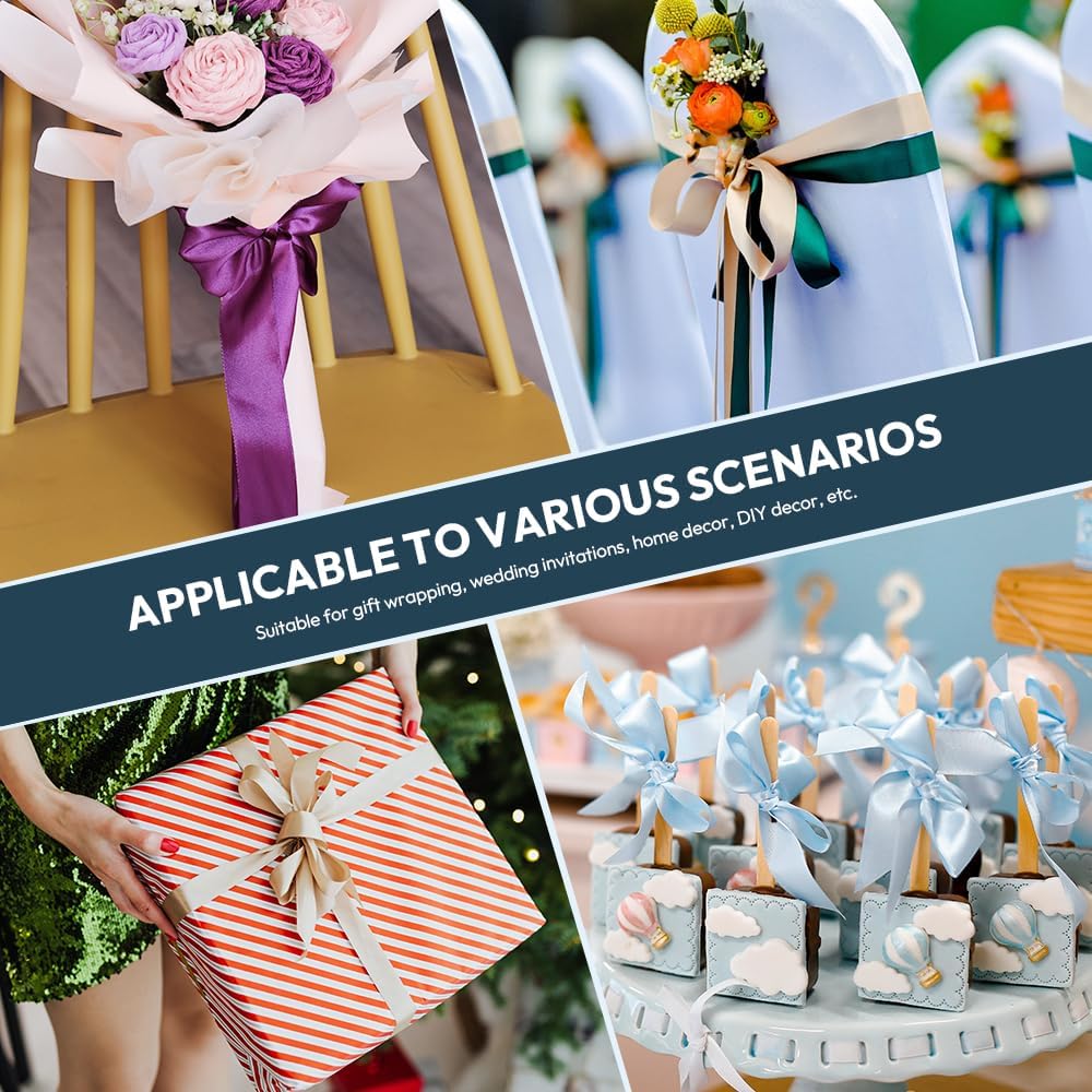 KMER LIFE 1 inch Wide x 50 Yards Red Single Faced Polyester Satin Ribbon, Red Satin Ribbon Perfect for Wedding Decor, Wreath, Crafts, Gift Wrapping & Other Projects (Red)