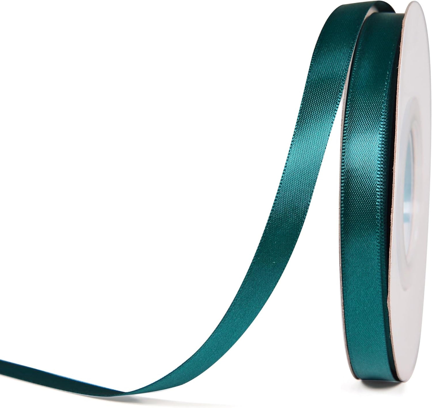 YAMA Teal Double Faced Satin Ribbon 3/8 Inch 25 Yards Teal Fabric Ribbon for Gift Wrapping Crafts Hair Bows Wedding Party Decoration