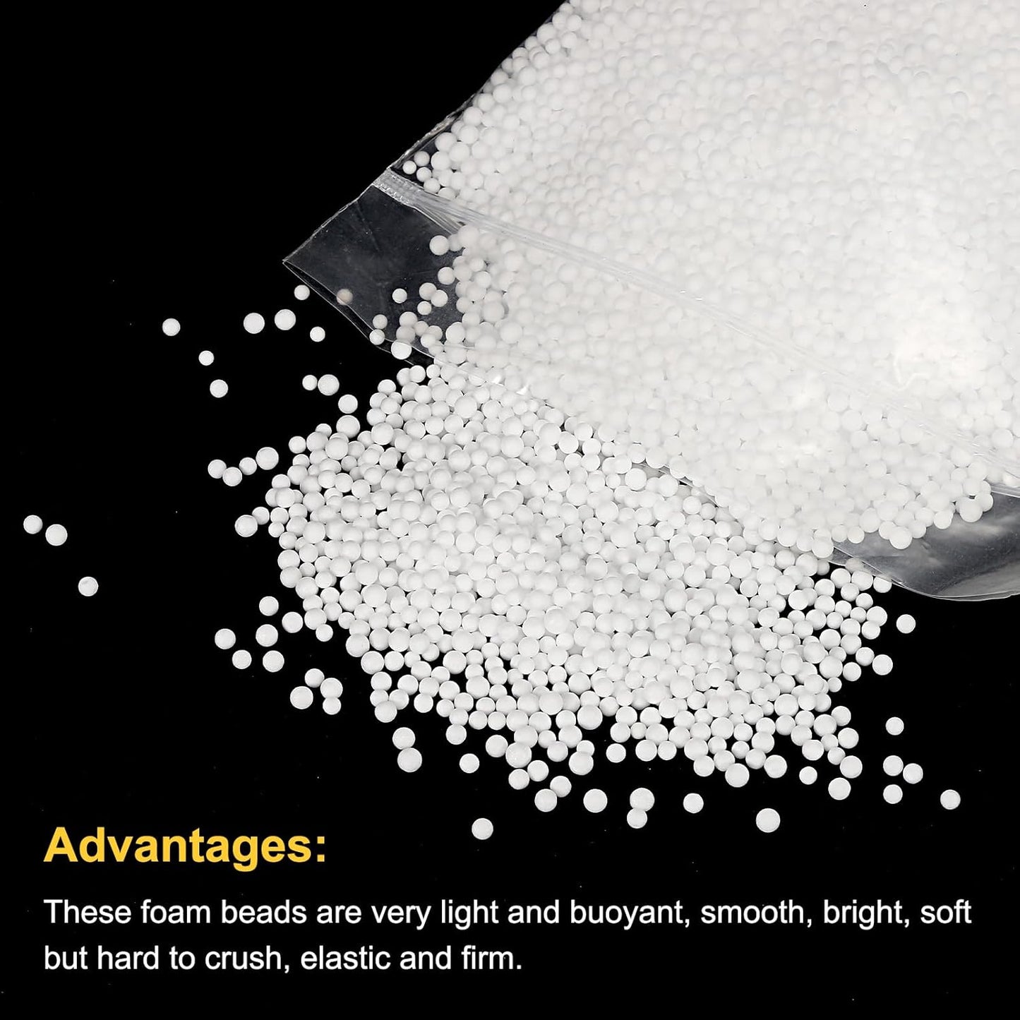 MECCANIXITY Foam Beads Foam Balls 2-3mm for Wedding and Party Decorations, Tiny Packing Balls, Arts DIY Crafts Supplies (White,1 Pack Approx 8000pcs)