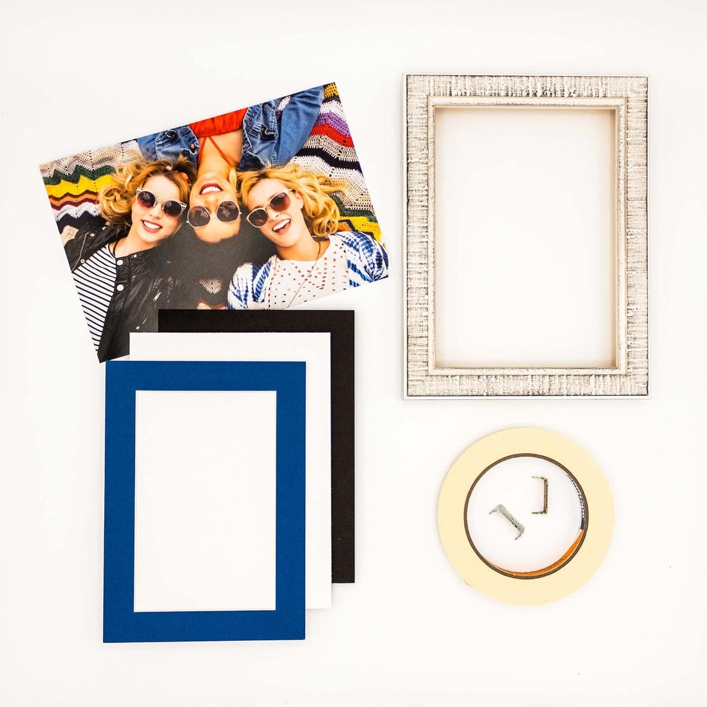 8.5x11 Mat Bevel Cut for 7x9 Photos - Acid Free Royal Blue Precut Matboard with Backing Board and Crystal Clear, Self Seal Photo Mat Bag - for Pictures, Photos, Framing - 4-ply Thickness