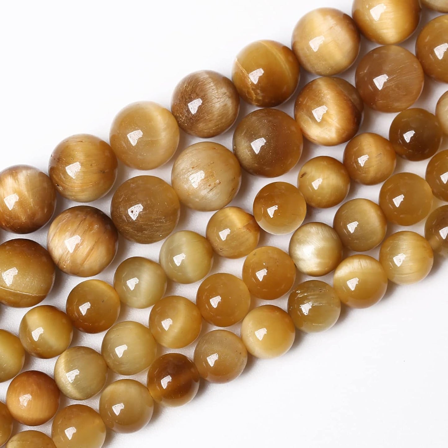 180PCS 4mm AAA Natural Tiger Eye Stone Beads Gemstone Round Spacer Loose Beads for Jewelry Making DIY Bracelet,Necklace, Earrings 2 Strand 32"