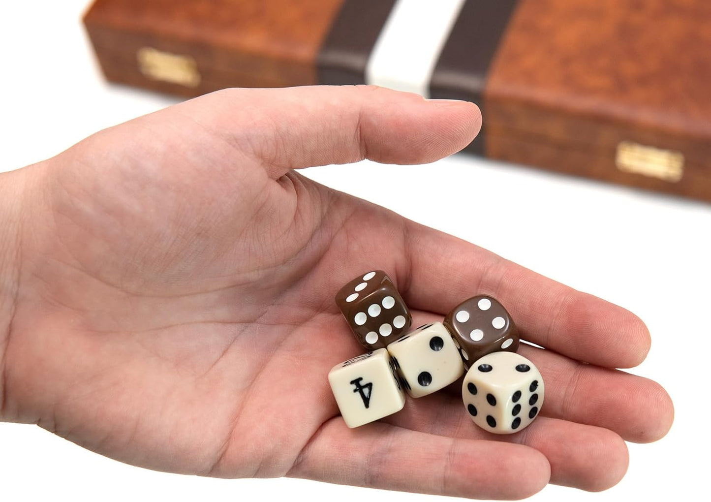 Backgammon Board Game, Deluxe Leather Like Case, Felt Interior, Brown, Classic Backgammon Game, Popular Board Game, Board Games (Large (18"))