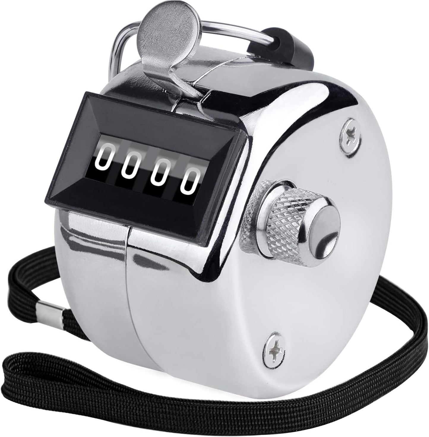 KTRIO Metal Handheld Tally Counter, 4-Digit Number Clicker Counter, Hand Mechanical Pitch Counters for Coaching, Knitting, People, Lap, Fishing, Golf and Row