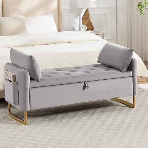 48" End of Bed Bench, Modern Storage Benches by HOMYKA