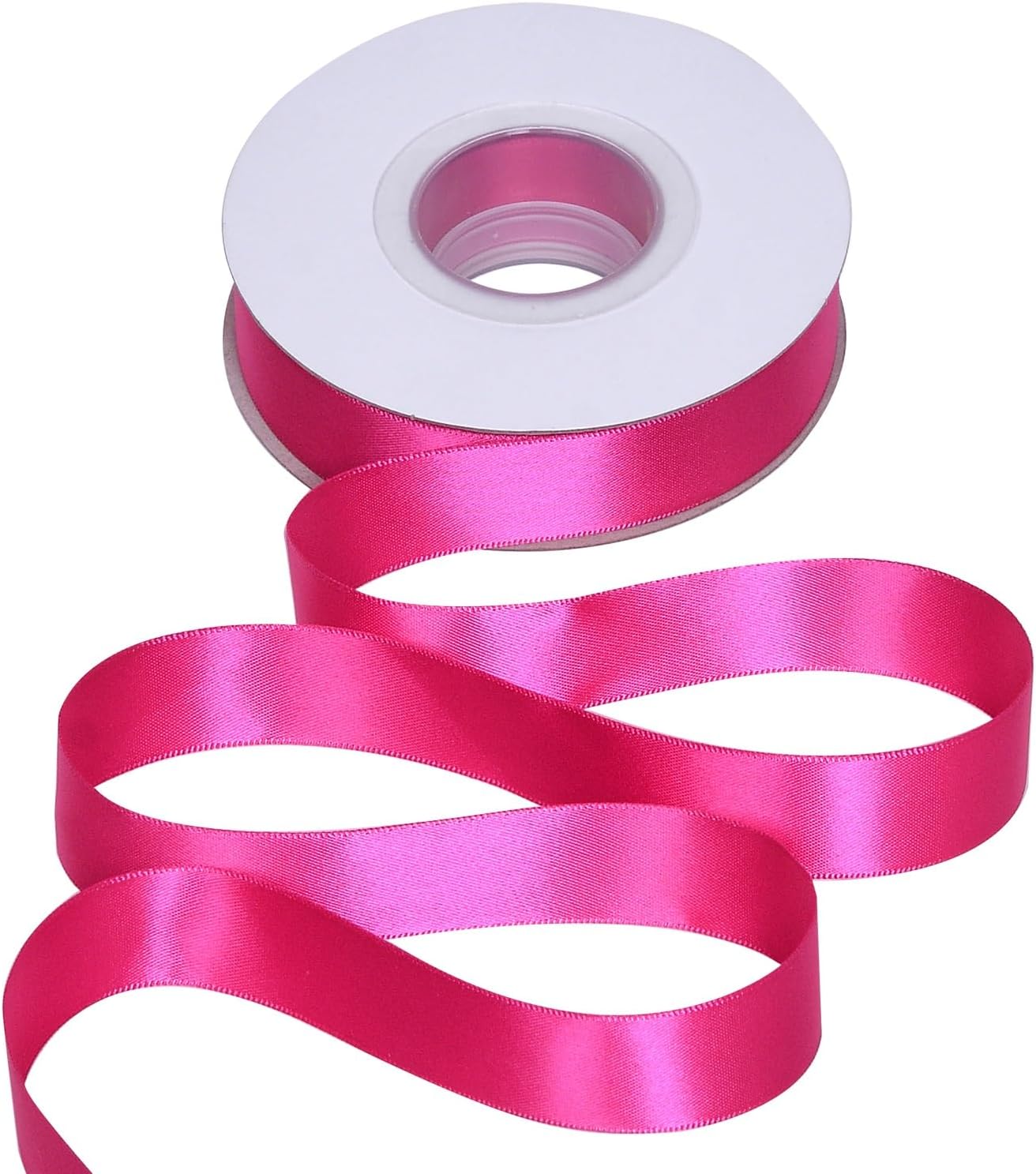 YAMA Hot Pink Double Faced Satin Ribbon, 7/8 Inch 25 Yards, Great for Gift Wrapping Crafts Bows Wedding Party Decoration