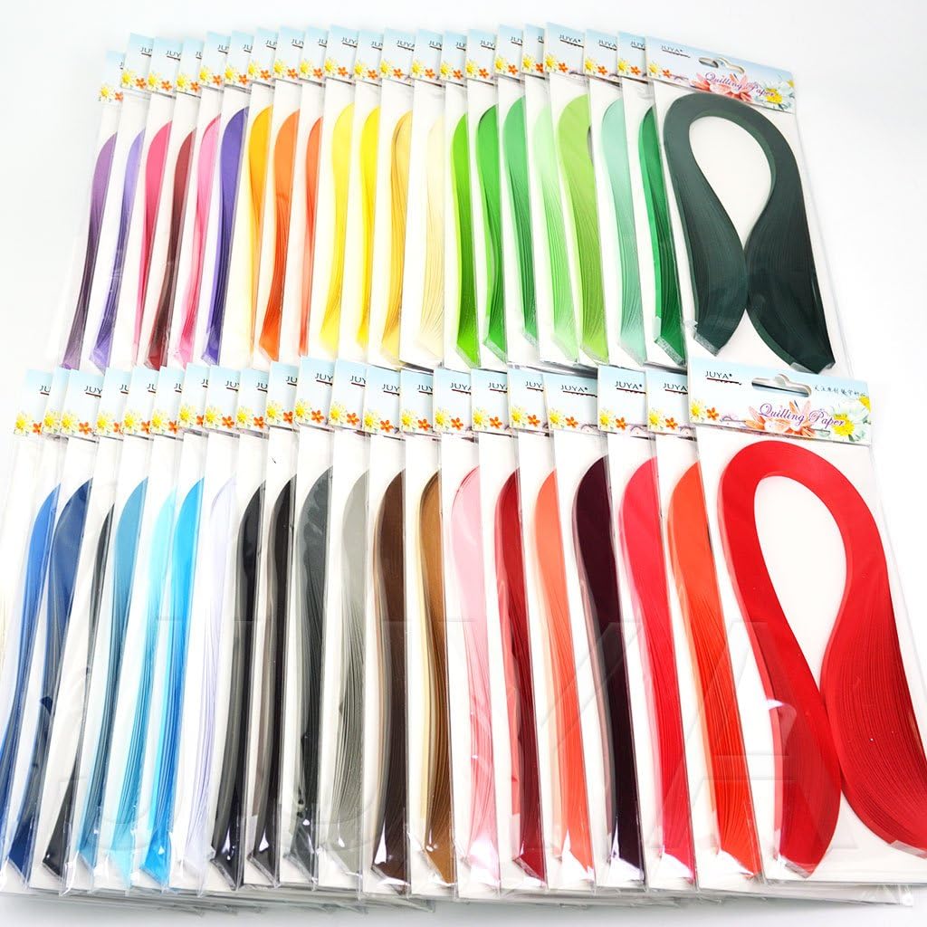 JUYA Single Color Paper Quilling Strips Set 42 Colors 100 Strips per Pack 2/3/5/7/10 mm Width Available 42 colors, width 7 mm (0.28 in)