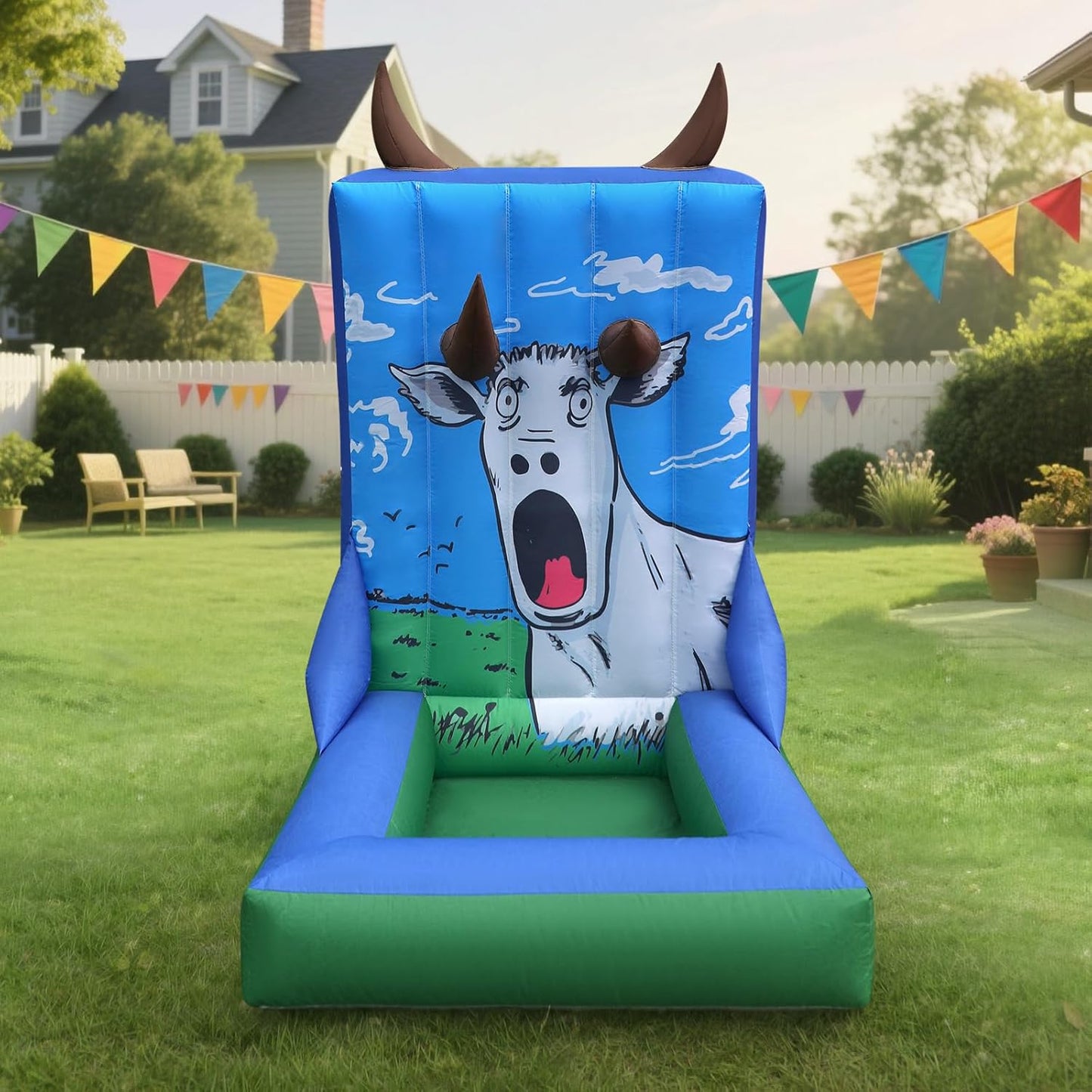 Inflatable Carnival Game with Built-in Blower, Portable Fun Toss Game for Backyard, Outdoor Carnival & Party
