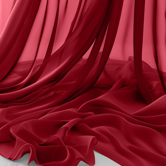 Horbaunal Burgundy Chiffon Fabric by The Yard, 1 Yard Continuous Sheer Fabric 59" Wide Soft Draping Fabric for Wedding Arch Draping Party Backdrop DIY Sewing