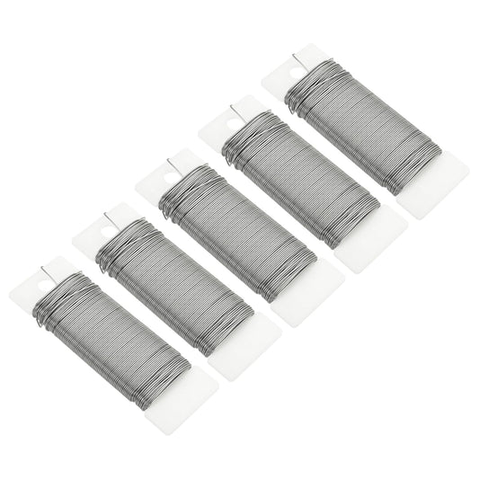 MECCANIXITY 190 Yards/575 Feet Metal Floral Wire 21 Gauge Silver Tone Flexible Paddle Thin Floral Wires for Craft, Christmas Wreath, Flower Arrangement, Wedding, Total 5 Roll
