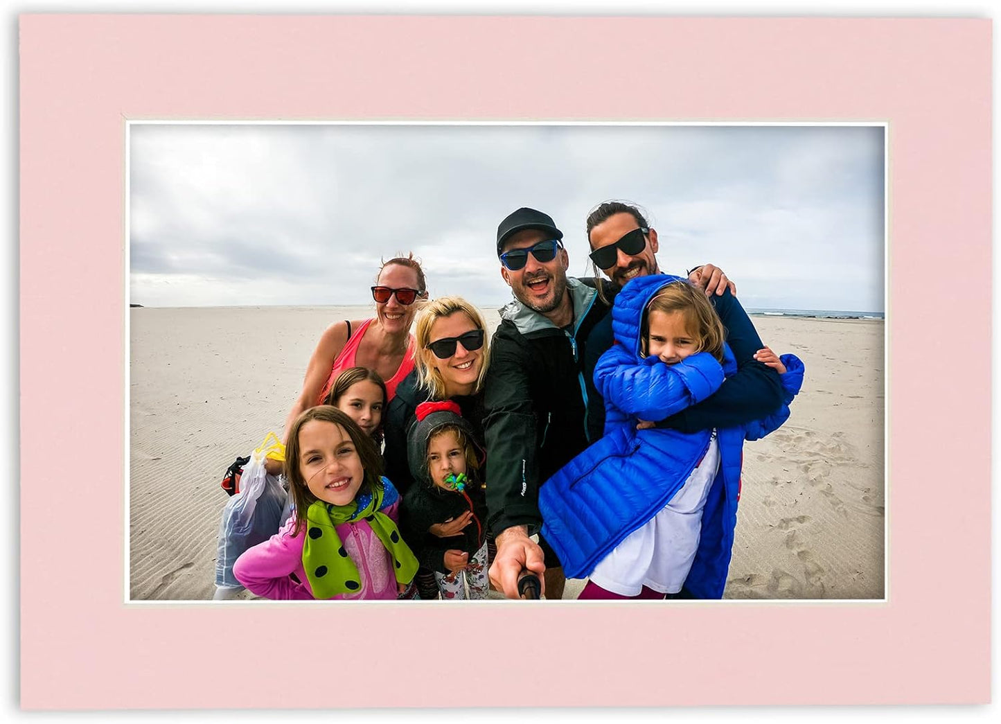 Pack of 25 Acid Free 8x10 Mats Bevel Cut for 5x8 Photos - Soft Pink Precut Matboards With Backing Boards and Clear Photo Mat Bags For Pictures, Photos, Framing - 4-ply Thickness