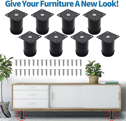 3 Inch Metal Furniture Legs Stainless Steel Adjustable Legs Black Metal Legs - Image 2