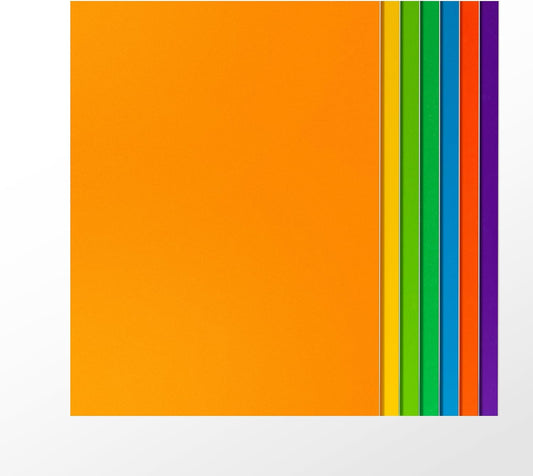 ROBOTIME 7-Pack Double-Sided Colored 1/8" Plywood Sheets - 12 x 16 x 1/8 Inch - Roller-Coated Solid Color 3mm Craft Wood Sheets for Laser Cutting, Engraving & Wood Burning - Assorted Colors