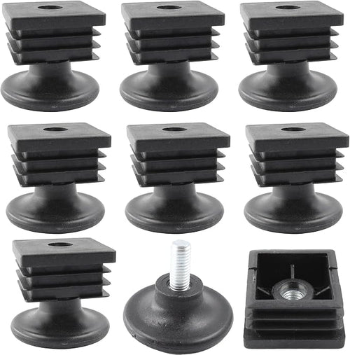 8Pcs Adjustable Leveling Feet 38 x 38mm Square Insert Kit Furniture Glide by Unknown