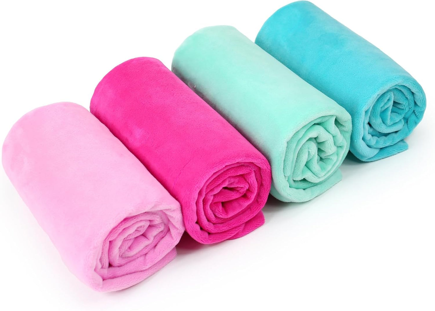 kullaloo Minky Fabric | Bundle: 4 Precut Pieces Solid Minky Plush Fabric for Sewing | 39.5x29.5 Each | for Plushies, Baby Blankets, Pillows, Dog Beds, Apparel | Mermaid Colors Minky Fabric Pack