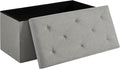 VECELO 30'' Folding Storage Ottoman Bench, Storage Chest, Linen Fabric Foot by VECELO