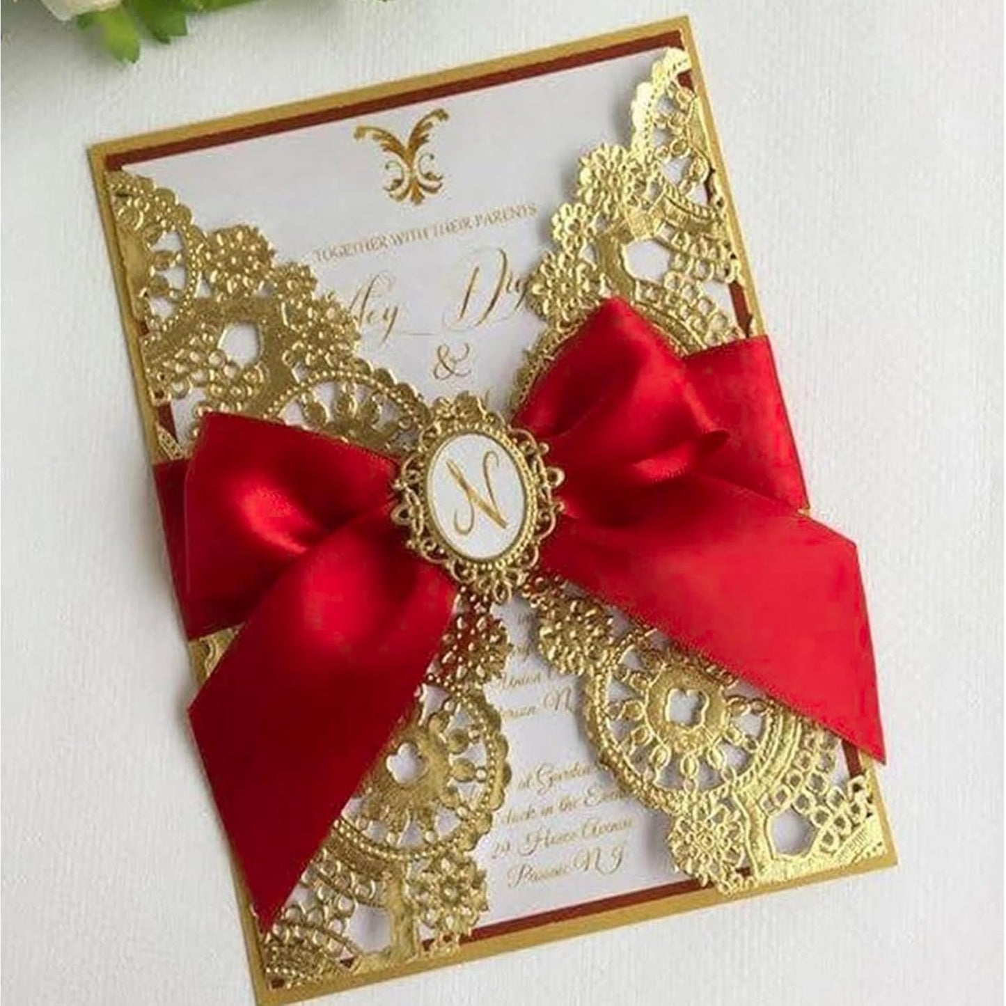 1-1/2" x 100 Yards Red Polyester Satin Ribbon Single Faced Fabric Ribbons for Eternal Roses, Flower Bouquets, Gift Wrapping, Crafts, Bridal Shower, Wedding Decor