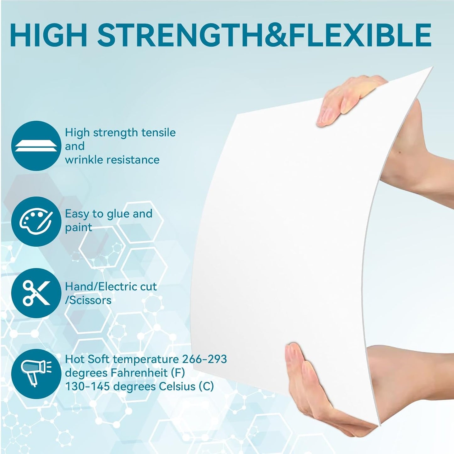 5 Pack White Plastic Sheets 8x12x0.04in Flexible High Tensile Plastic Sheets Hard Plastic Panel for DIY Materials Handicrafts Home Decoration