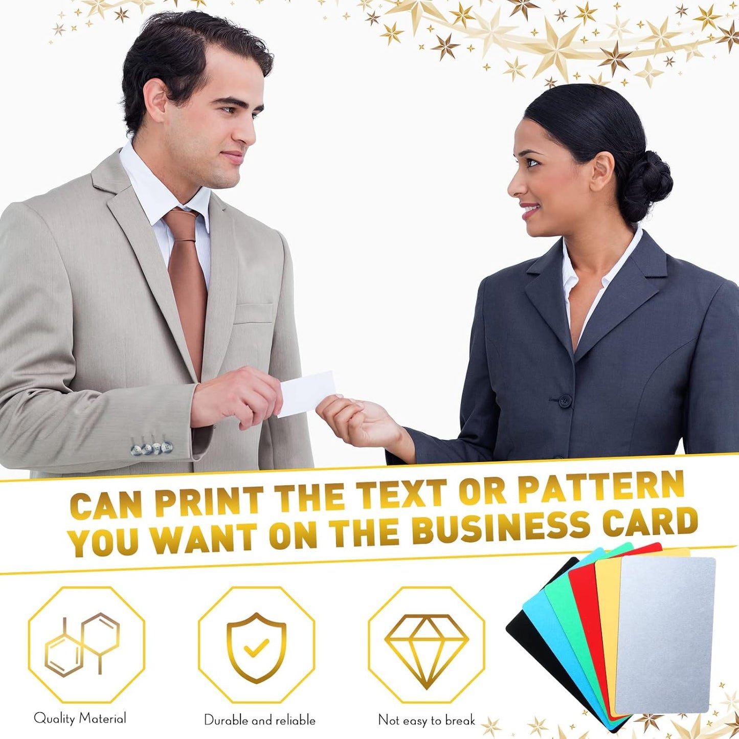 Thenshop 550 Pcs Metal Business Cards Engraving Aluminum Plates for Crafting Multipurpose Metal Sheets for Crafting 0.01 Inch Thick Blank Business Cards for CNC Engraver Laser DIY(Multicolor)