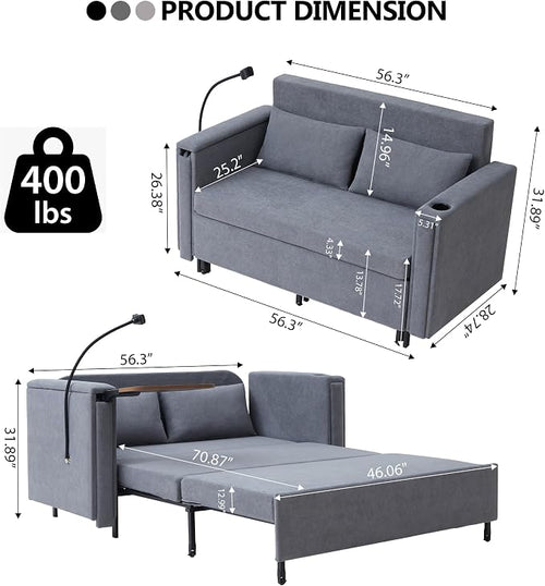 3-in-1 Convertible Sleeper Sofa Couch - Image 2