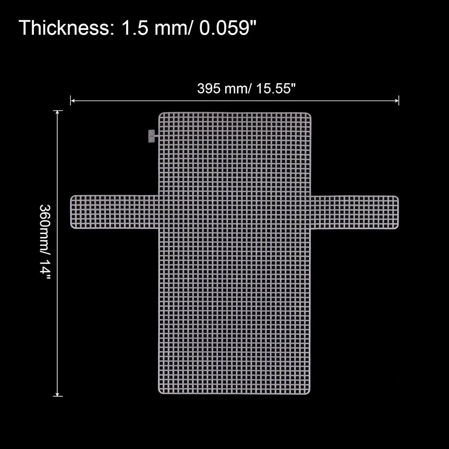 MECCANIXITY 2Pcs Plastic Mesh Canvas Sheet 4 Count 36 cm/ 14.2" for Crochet Bag Making Cross Blank Canvas for Embroidery Needlepoint, Bag, Knit Crochet Mesh, White