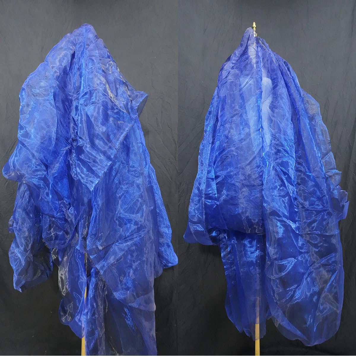 Two-Tone Iridescent Holographic Organza Fabric - 11 Yards | Lightweight Sheer Gauze Voile Tulle | for Dresses, Party Decor, DIY Crafts, Shiny Backdrops(Sapphire Black)