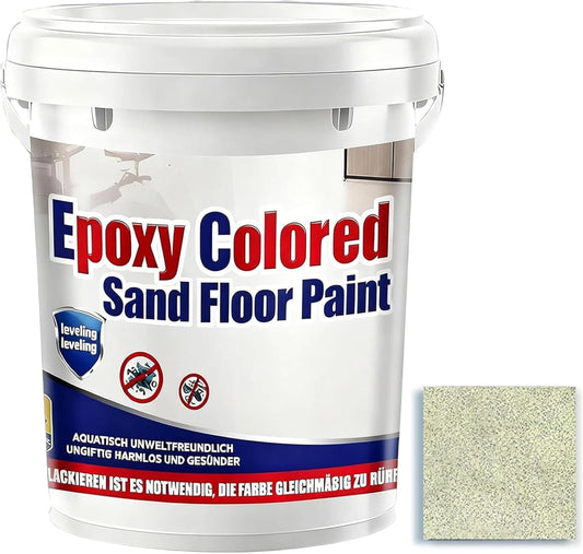 Epoxy Colored Sand Floor Paint, Epoxy Floor Paint for Concrete, High Gloss Marble Effect Coating, Waterproof Non-Slip Concrete Paints, Suitable for Indoor/Outdoor Use (Millet Yellow,16 oz/0.5 kg)