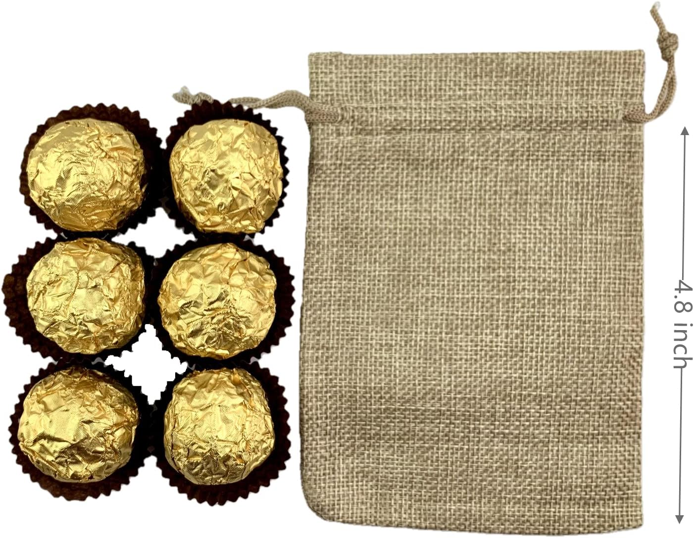 Palmhomee Pack of 25 Burlap Gift Bags with Drawstring Linen Jewelry Pouches Wedding Hessian Jute Bags for Birthday Jewelry and Treat Pouches Party Wedding Favors Gift Art and DIY Craft   (4x5.6 Inch, Gray)