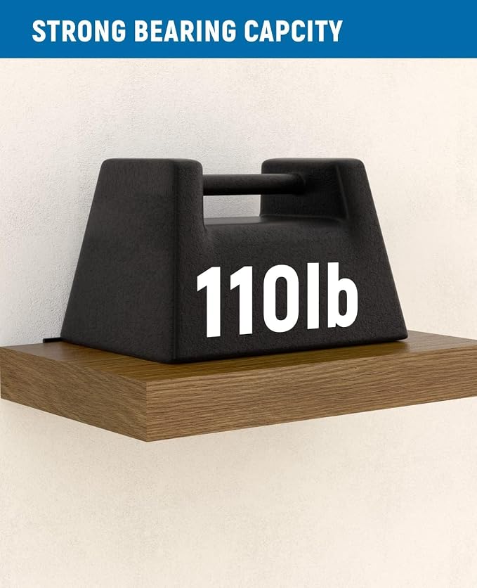 LEOPO Black 8-Pack 8 inch Floating Shelf Brackets, Hidden Shelf Bracket - Image 6