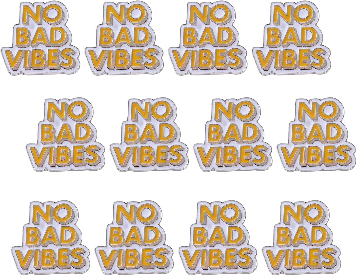 No Bad Vibes Brooch Pins Cartoon Enamel Pin Cute Metal Badges Learning for Girl Clothing Backpacks Bags Jewelry