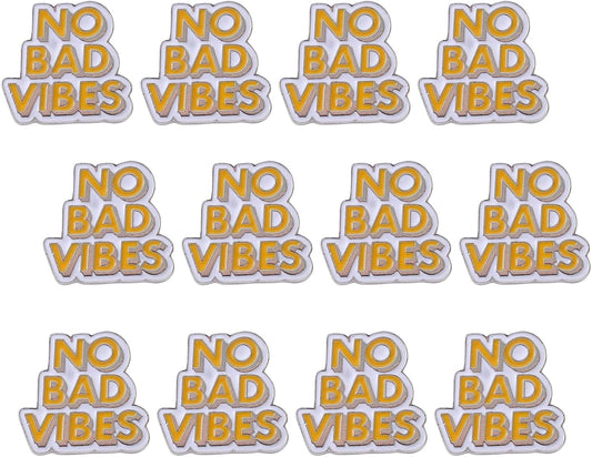 No Bad Vibes Brooch Pins Cartoon Enamel Pin Cute Metal Badges Learning for Girl Clothing Backpacks Bags Jewelry