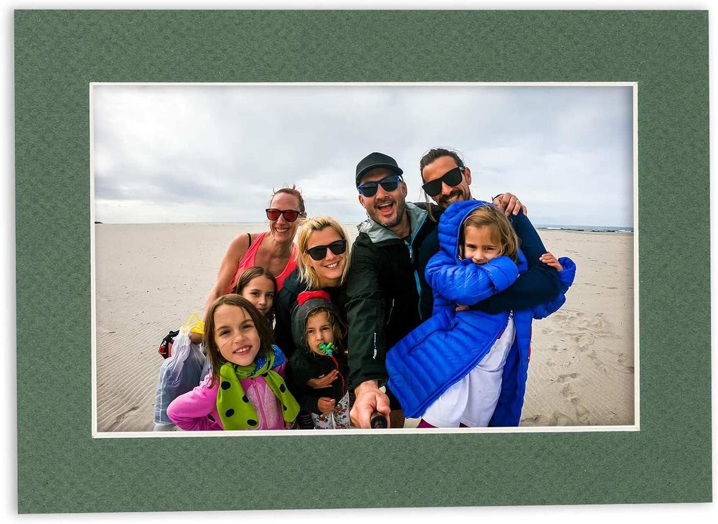 Pack of Ten Acid Free 8.5x11 Mats Bevel Cut for 7x9 Photos - Hunter Green Precut Matboards With Backing Boards and Self Seal Photo Mat Bags For Pictures, Photos, Framing - 4-ply Thickness