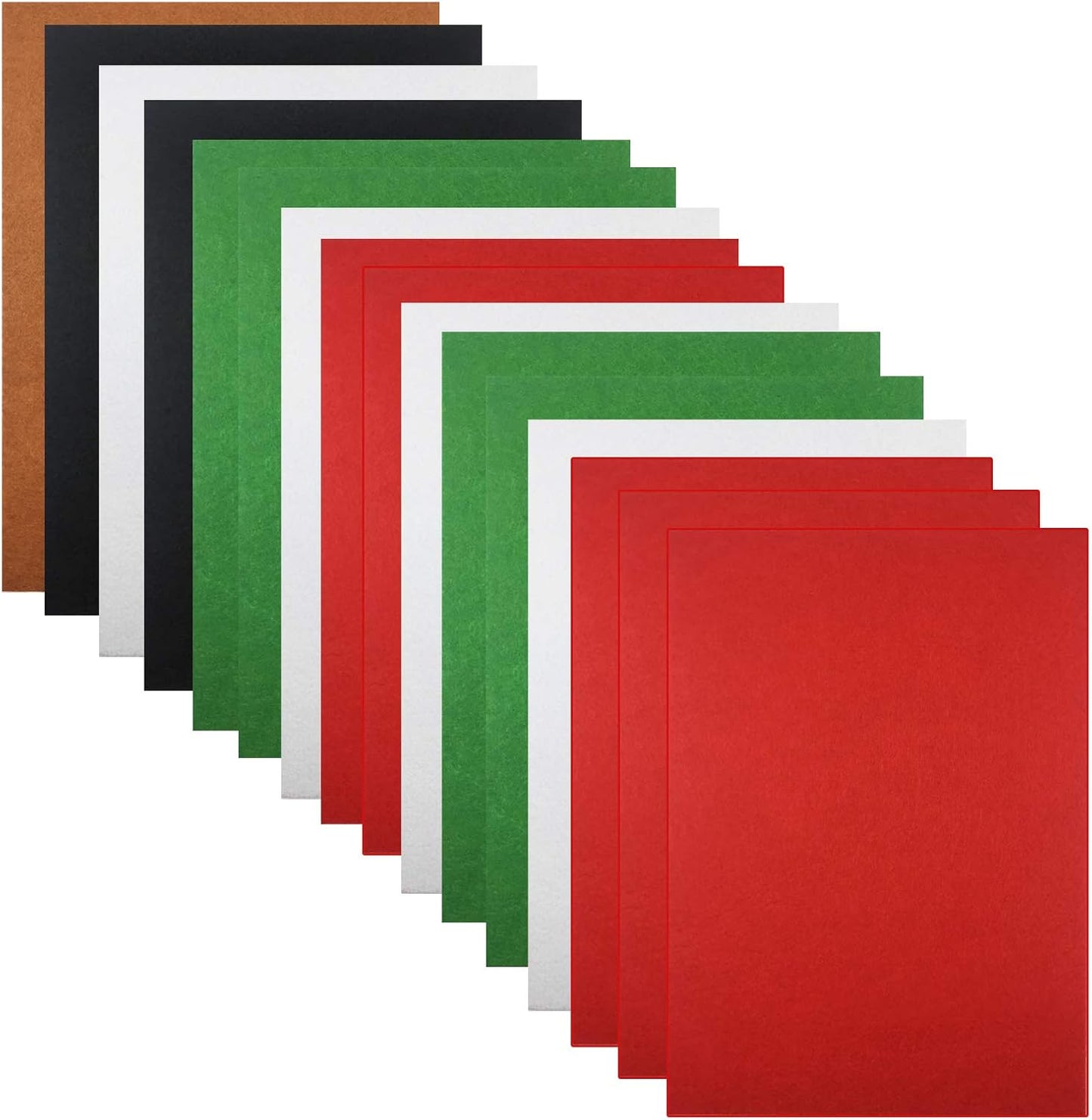 Weabetfu 16 Pieces Christmas Felt Fabric Sheets,5 Colors Craft Felt Sheets for DIY Christmas Decoration,DIY Patchwork Sewing Crafts