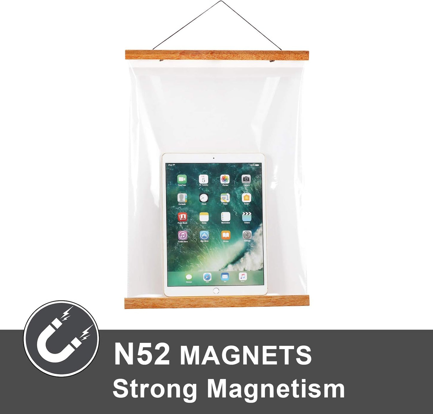 WITCOLOR Magnetic Poster Hanger Frame, Teak Magnet Poster Frames 9x11 9x27 9x12 9x13 Poster Holder for Paintings, Photos, Maps, Scrolls, Picture, Canvas Works and Christmas Prints