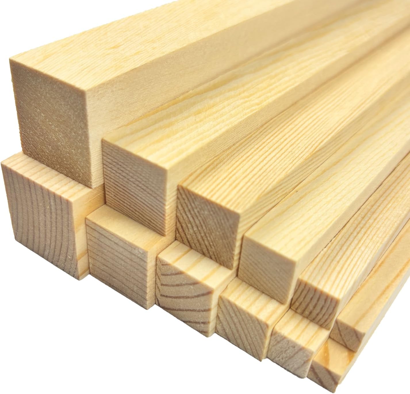 Square Wood Dowels Wooden Dowel Rods for Crafting 1/4"x 12", 50 PCS Square Wooden Sticks for Crafts, Unfinished Pine Hardwood Sticks for Models Making Miniatures Woodworking Dollhouses