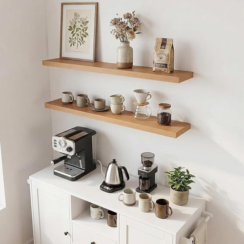 31.5in Floating Shelves for Wall, Wall Mounted Shelves for Decor Storage Set of - Image 2